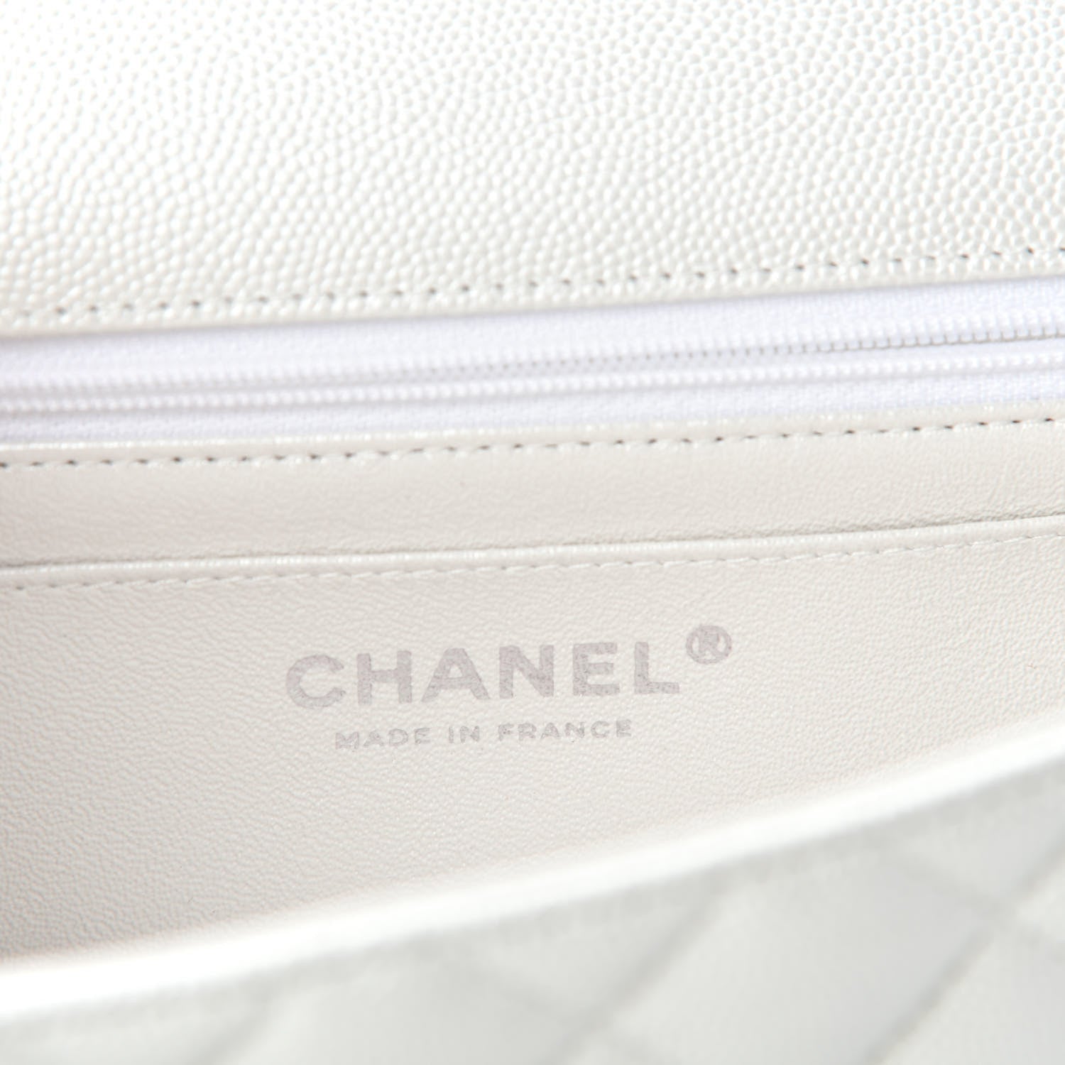 Chanel Iridescent Caviar Quilted Mini Top Handle Rectangular Flap White 8 of 10