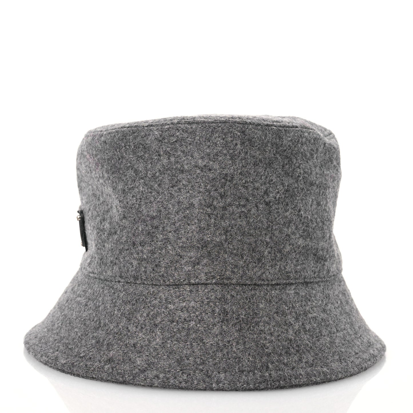 Authentic Loden Wool Metal Triangle Logo Bucket Hat XL Gray