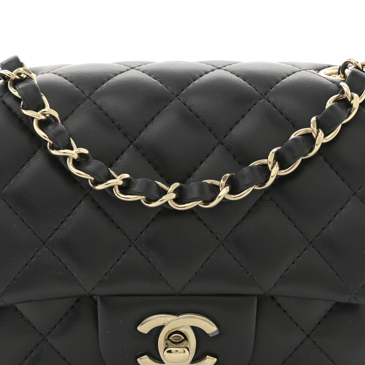 Chanel Lambskin Quilted Mini Square Flap Black 8 of 10