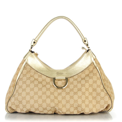 Gucci Monogram Large D Gold Hobo Gold 1 of 9