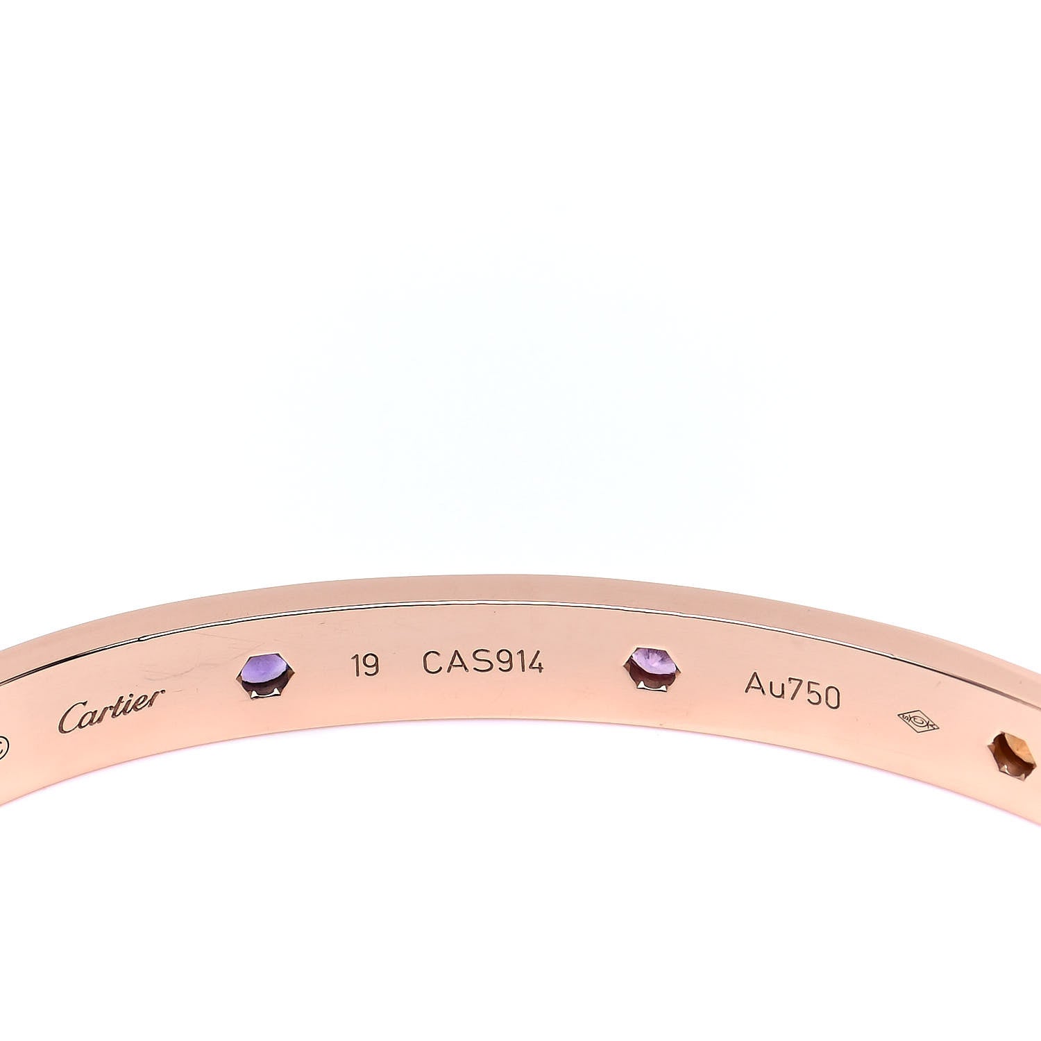Cartier 18K Pink Gold Sapphire Garnet Amethyst LOVE Bracelet 19 4 of 6