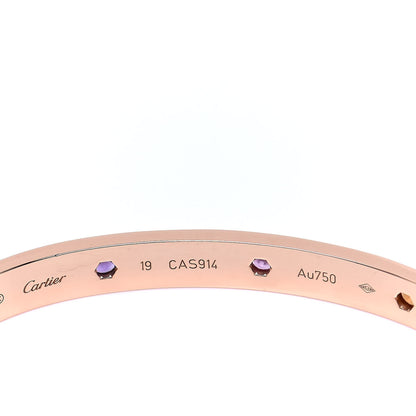 Cartier 18K Pink Gold Sapphire Garnet Amethyst LOVE Bracelet 19 4 of 6