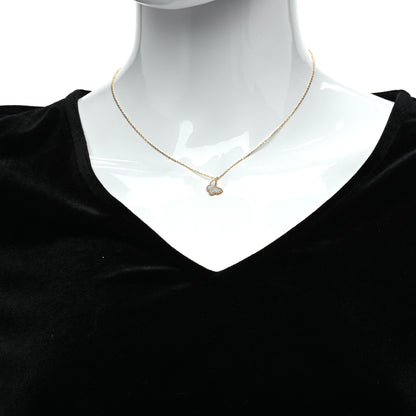 Van Cleef & Arpels 18K Yellow Gold Mother of Pearl Sweet Alhambra Butterfly Pendant Necklace 2 of 6