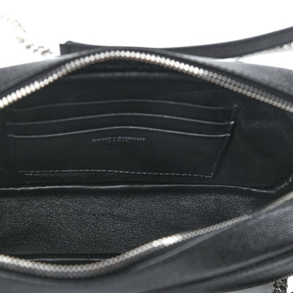 Saint Laurent Grain De Poudre Matelasse Monogram Mini Lou Camera Bag Black 5 of 9