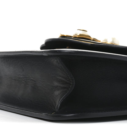 Gucci Calfskin Peony Medium Chain Shoulder Bag Black 10 of 11