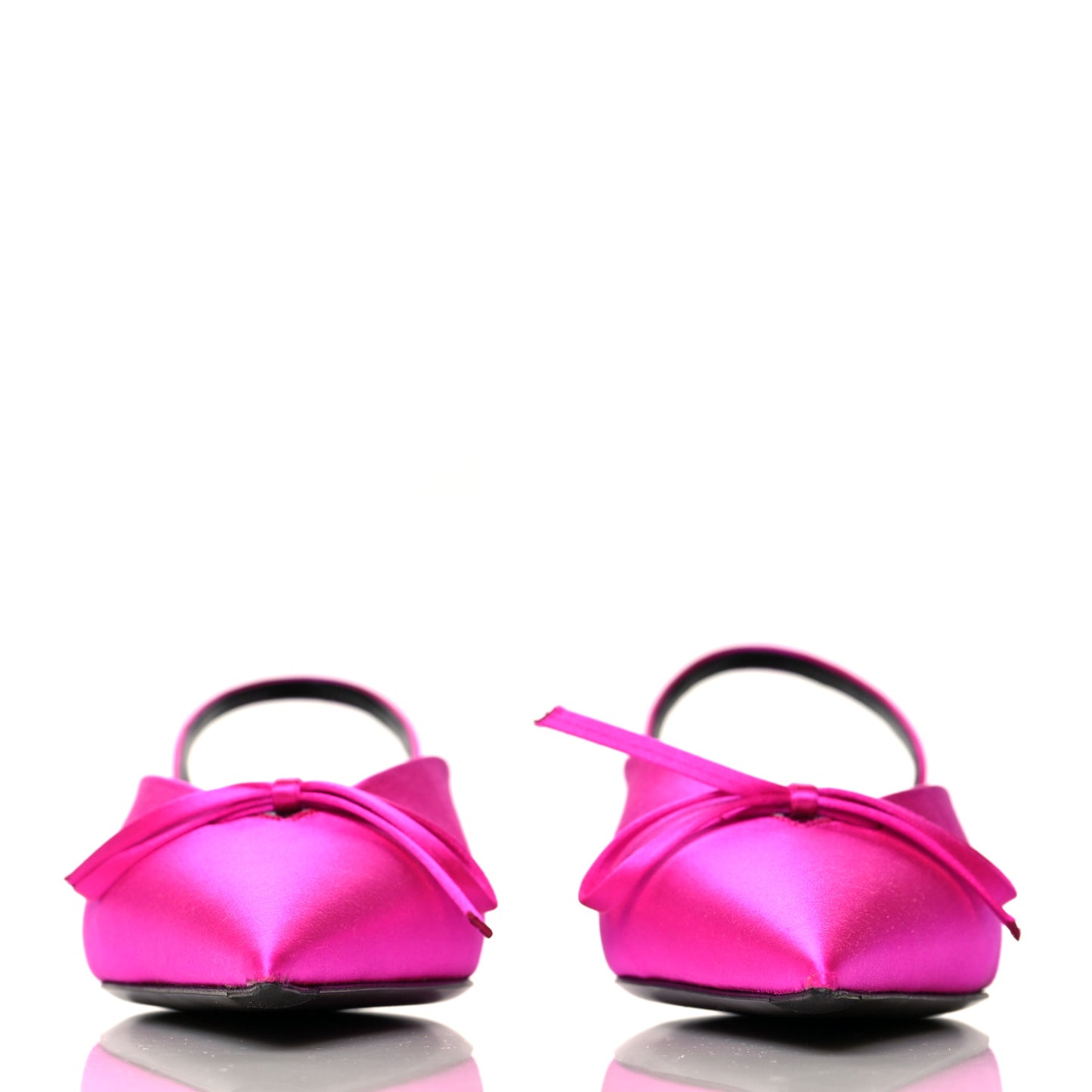 Satin Pointed Toe Knife Slingback 40mm Mules 36 Rose Fuchsia