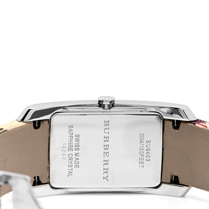 Burberry Stainless Steel Calfskin 25mm Heritage Nova Check Quartz Watch BU9403 4 of 5