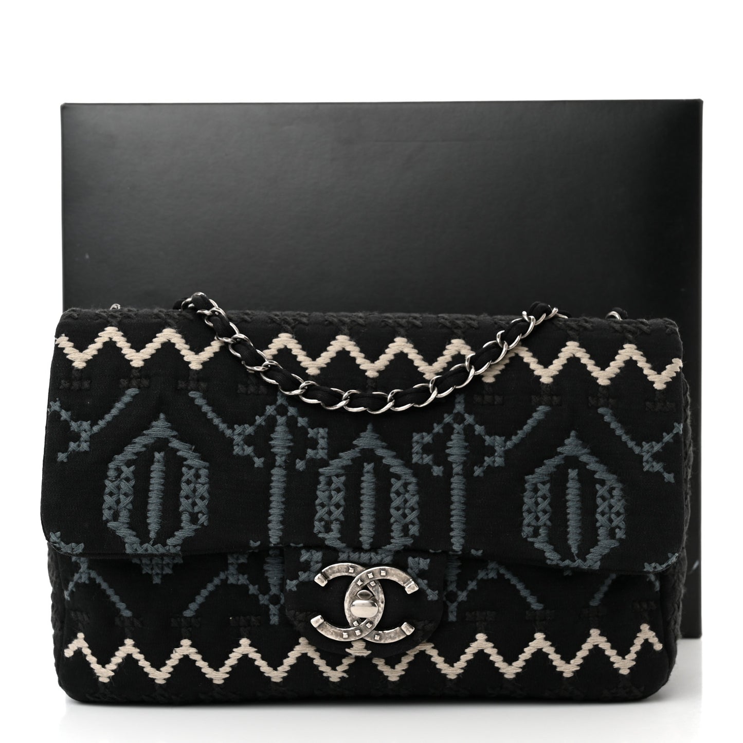 Jersey Embroidered Paris Dallas Flap Black
