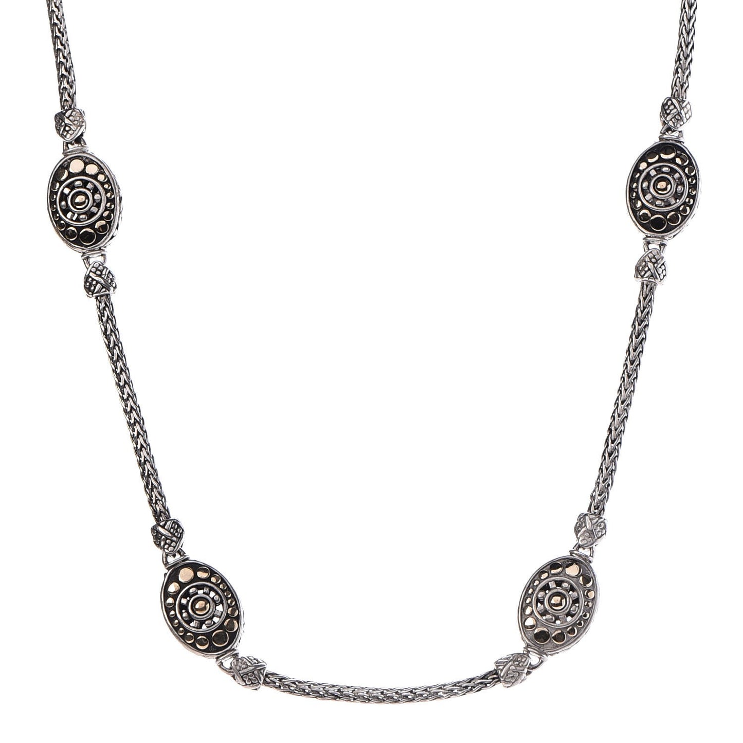 Sterling Silver 18K Yellow Gold Jaisalmer Oval Station Necklace