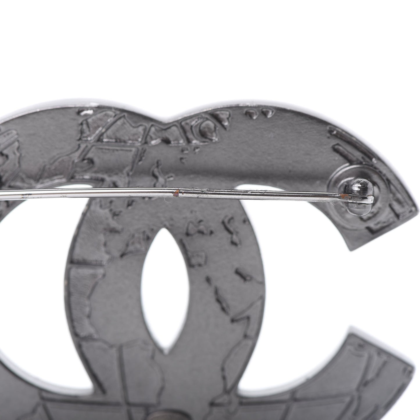 Ruthenium Globe CC Map Brooch