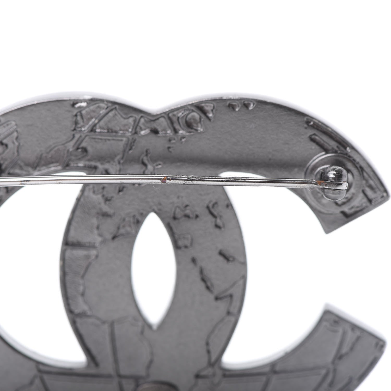 Chanel Ruthenium Globe CC Map Brooch 5 of 6