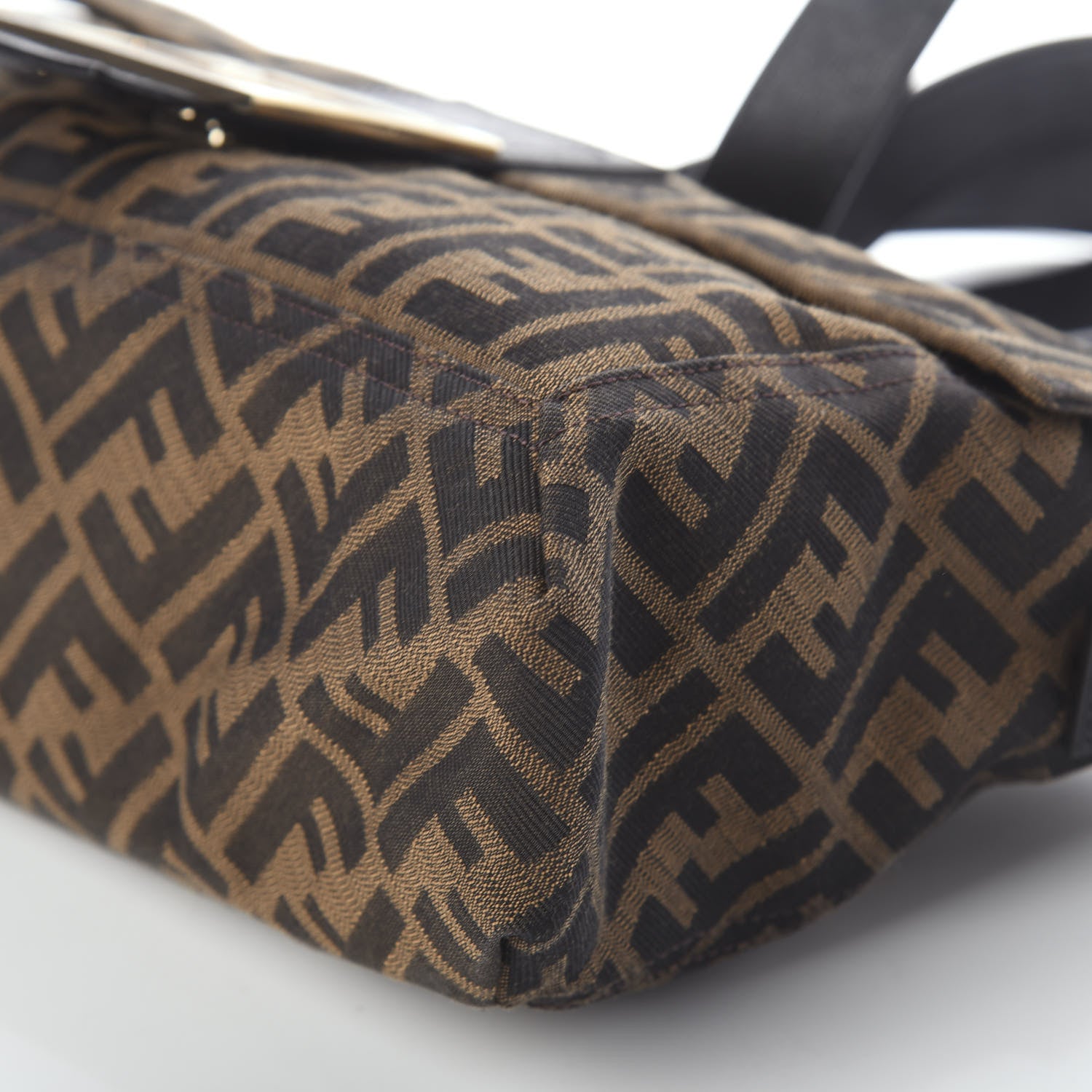 Fendi Zucca Vitello Elite Shoulder Bag Tobacco 8 of 8