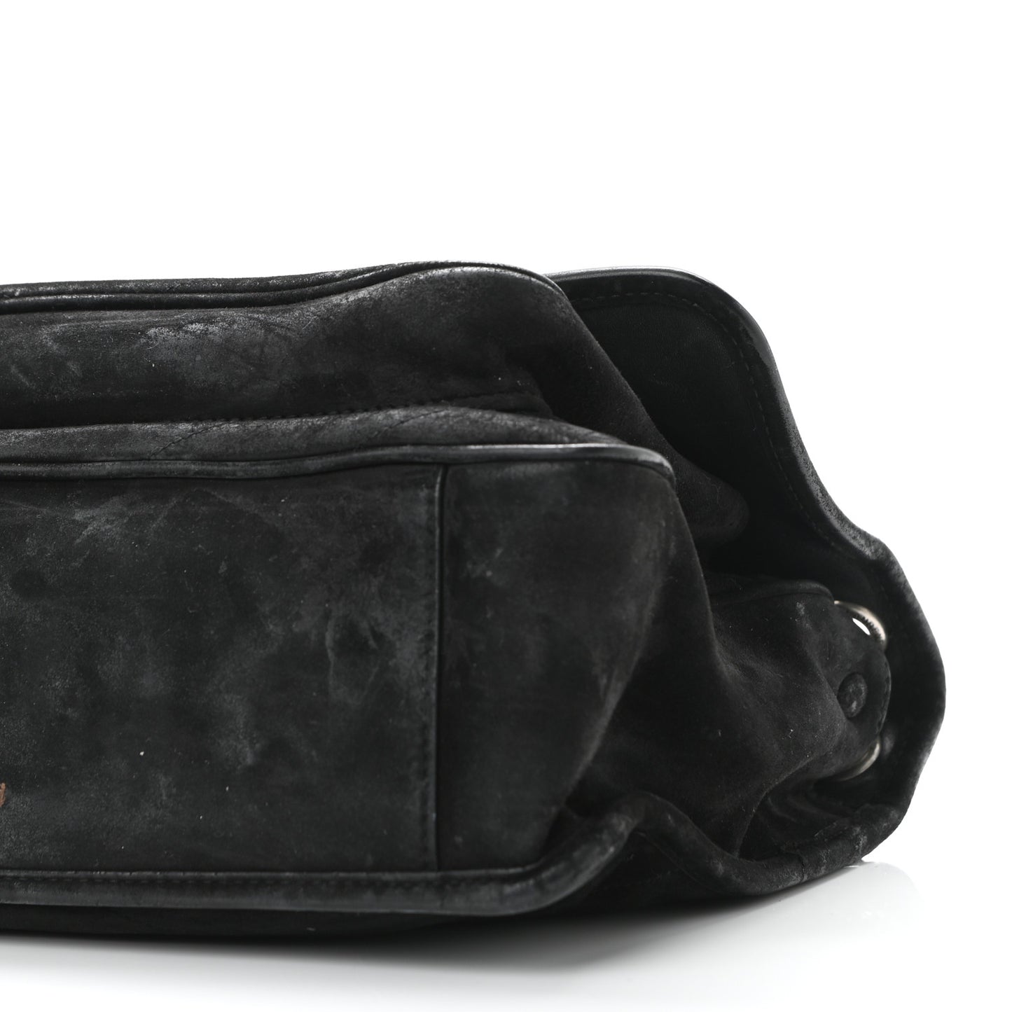 Suede Monogram Medium Niki Chain Satchel Black