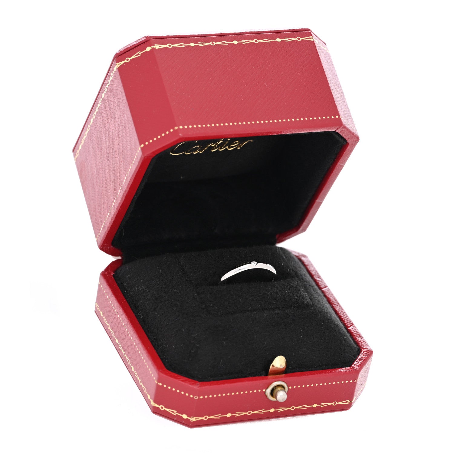 Cartier Platinum Diamond 2.6mm 1895 Wedding Band Ring 51 5.75 5 of 5