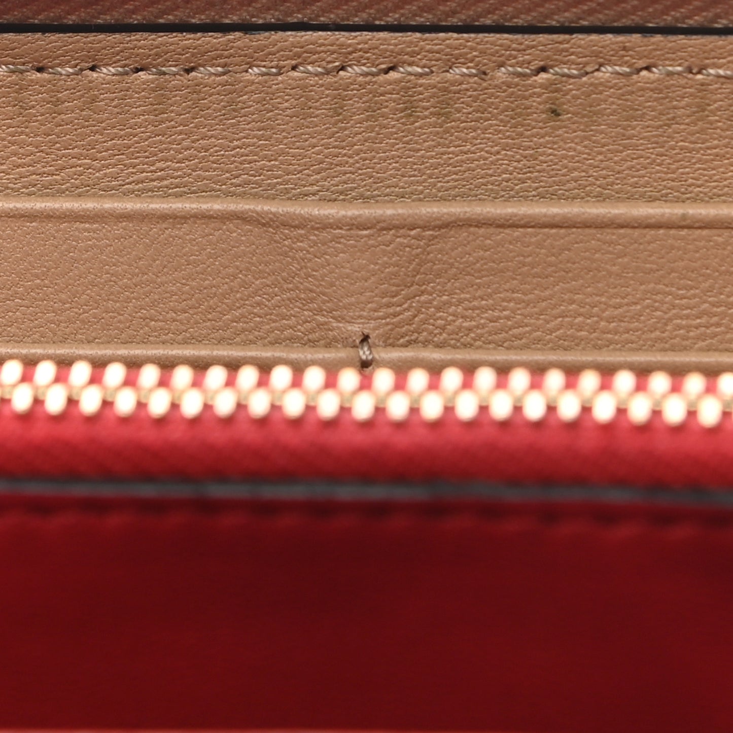 Nappa Rockstud Spike Zip Around Wallet Camel Rose