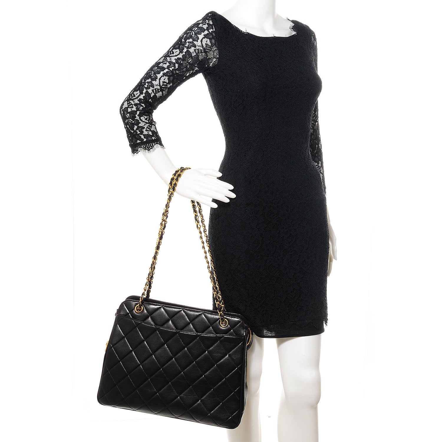 Chanel Lambskin Quilted Shoulder Bag Black 2 of 10