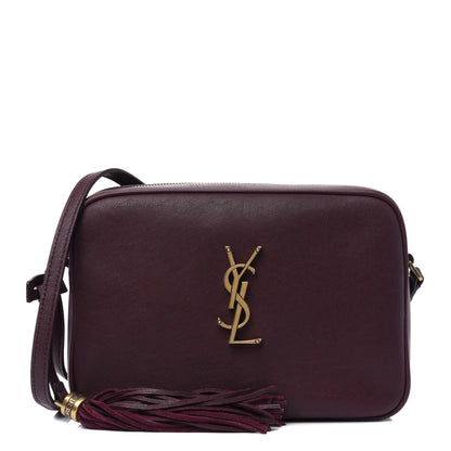 Saint Laurent Lambskin Monogram Lou Camera Bag Burgundy 1 of 14