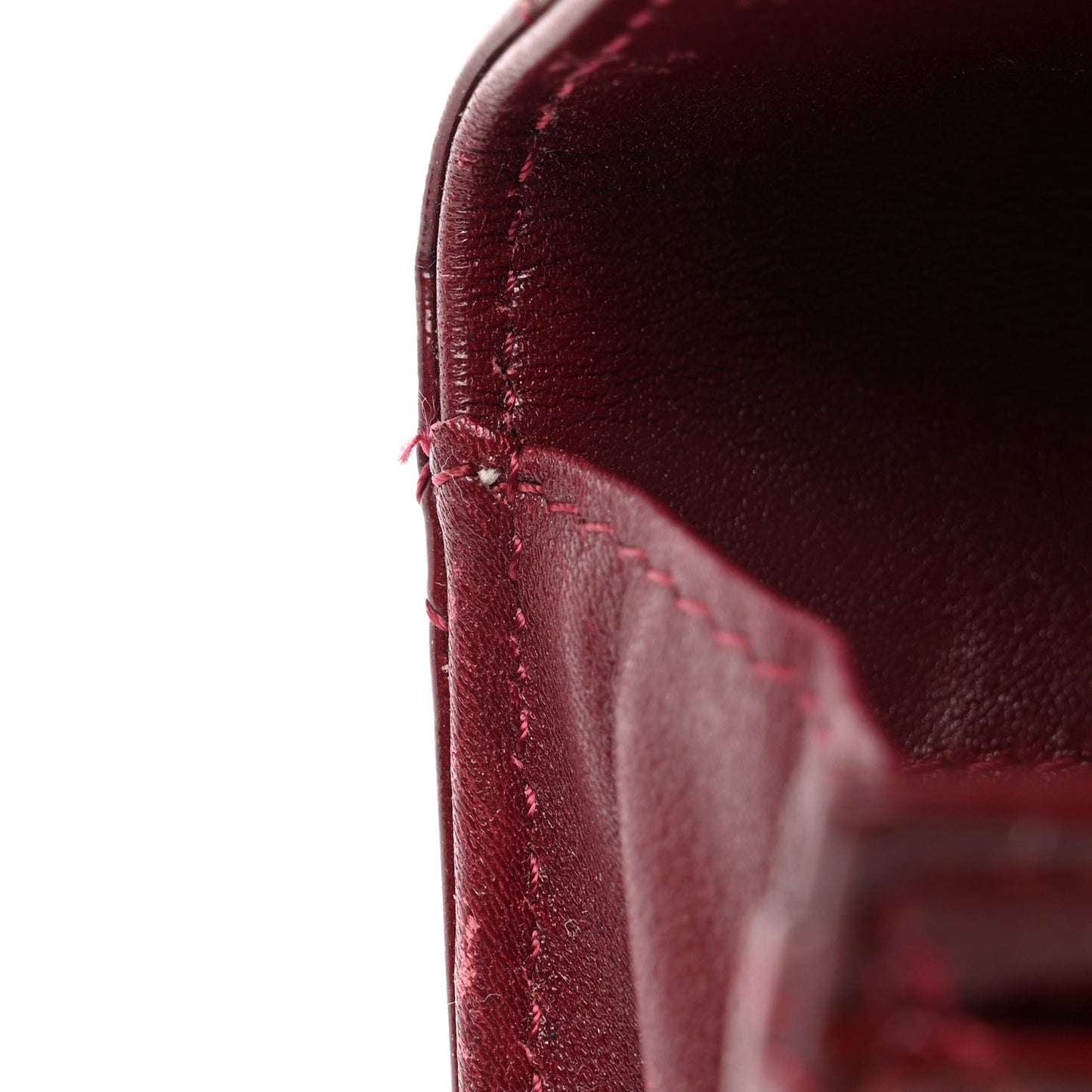 Patent Brilliant Flap Card Holder Burgundy