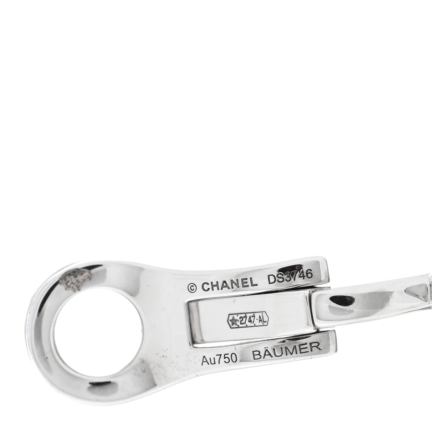 Chanel 18K White Gold Diamond Medium Comete Geode Earrings 4 of 5