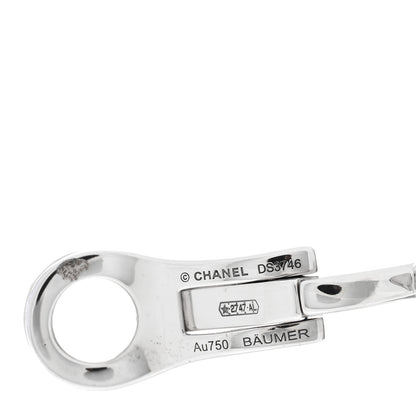 Chanel 18K White Gold Diamond Medium Comete Geode Earrings 4 of 5