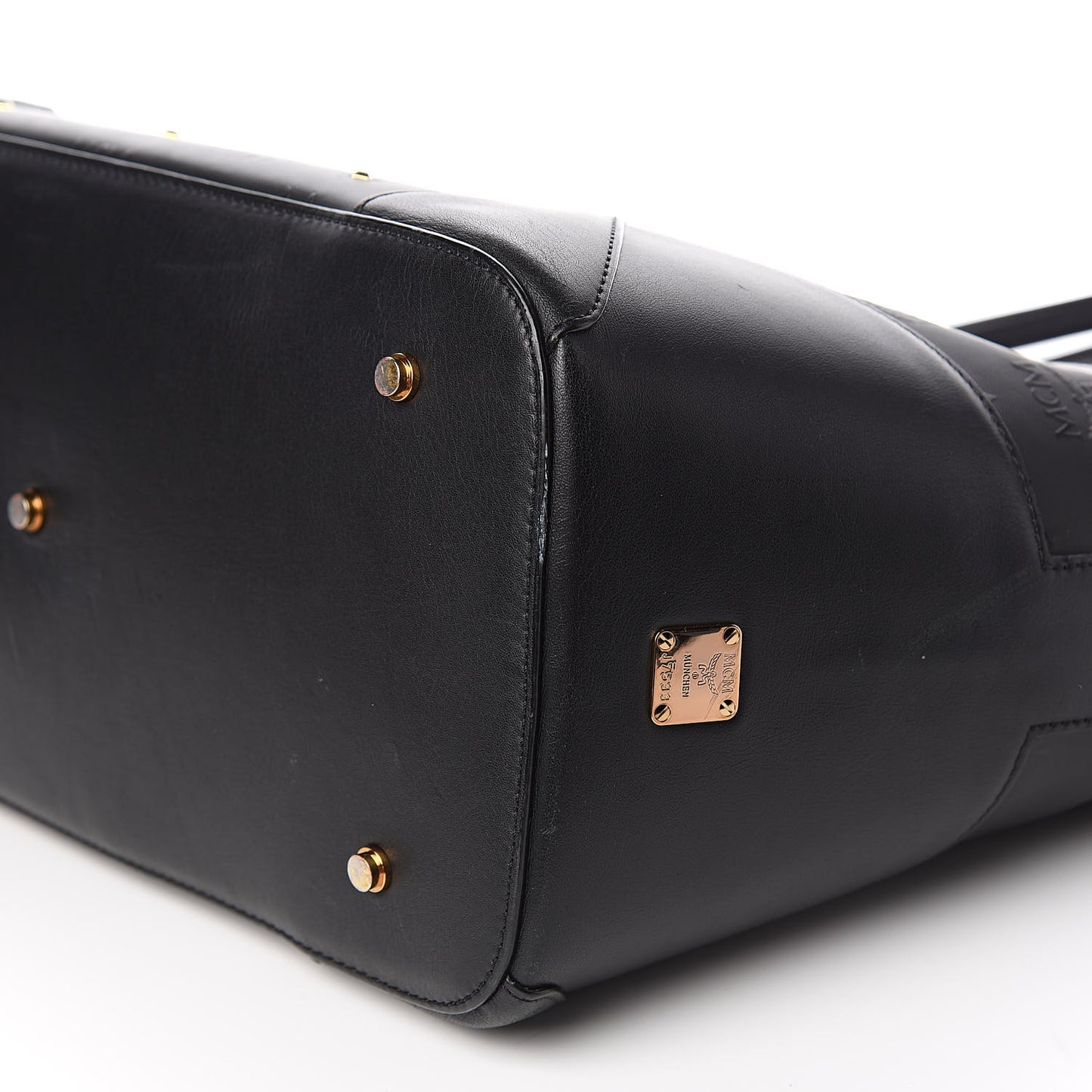 Coated Canvas Studded Shopper Tote Black
