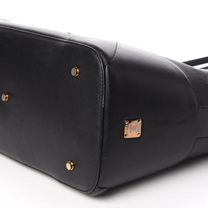 MCM Coated Canvas Studded Shopper Tote Black 12 of 14