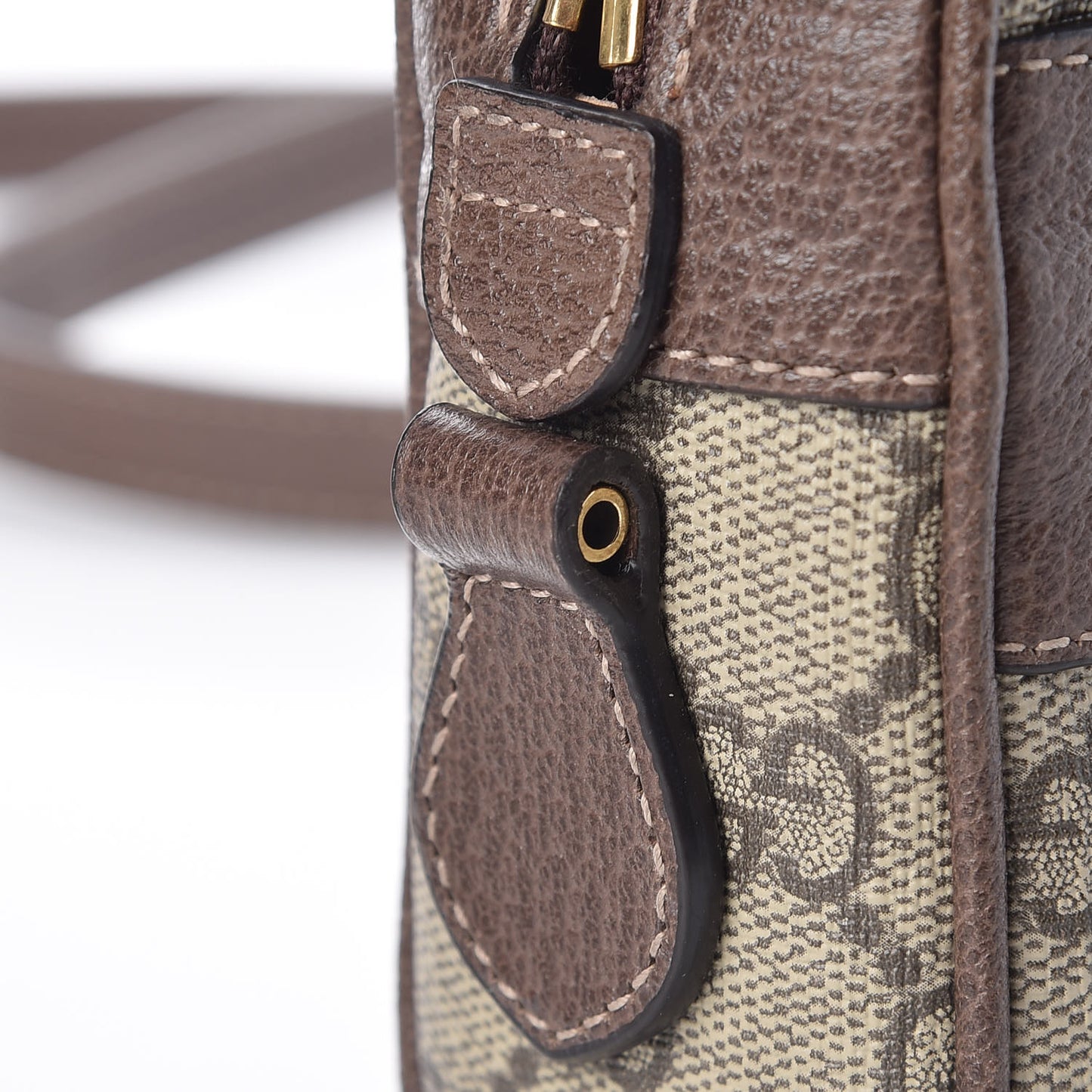 GG Supreme Monogram Web Mini Ophidia Shoulder Bag Brown