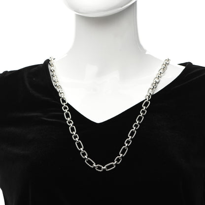 David Yurman Sterling Silver Blue Sapphire 9.5mm Cushion Link Chain Necklace 2 of 4