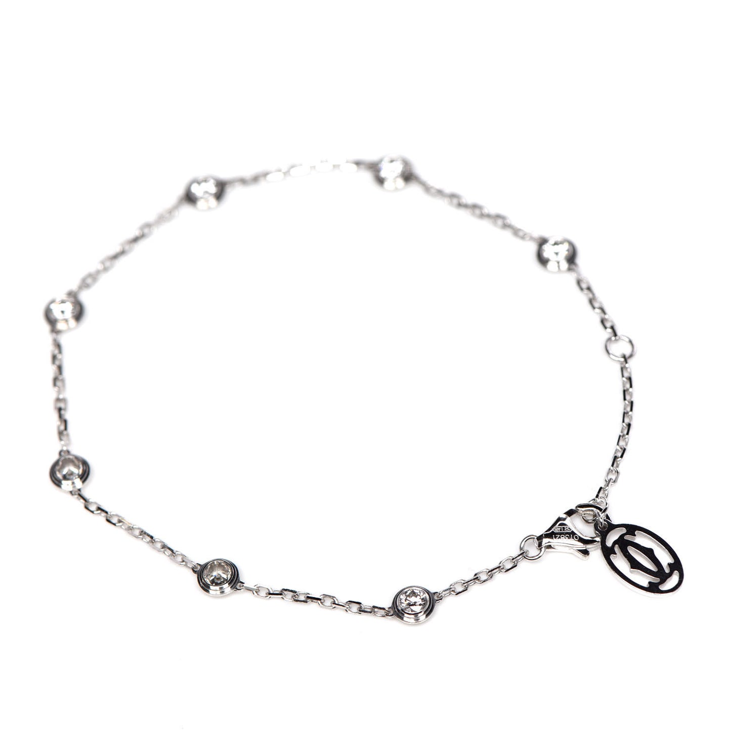 18K White Gold 7 Diamond D'Amour Station Bracelet
