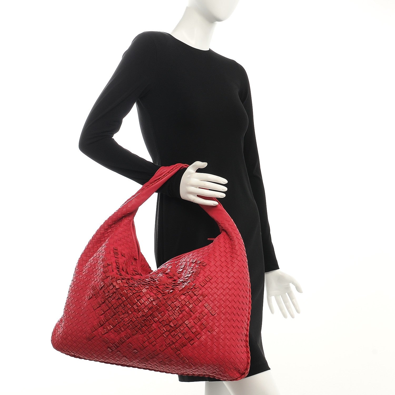 Bottega Veneta Nappa Intrecciato Maxi Veneta Plisse Hobo Fuchsia 3 of 9
