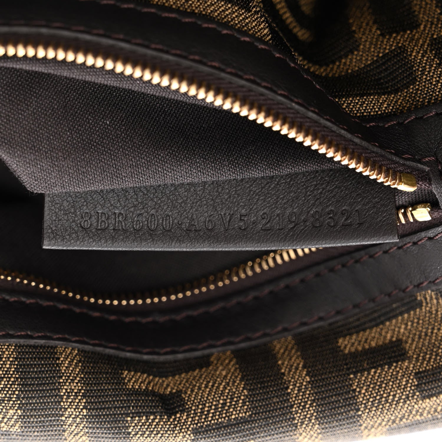 Fendi Fabric Jacquard FF 1974 Medium Baguette Tobacco Moro Black 7 of 11