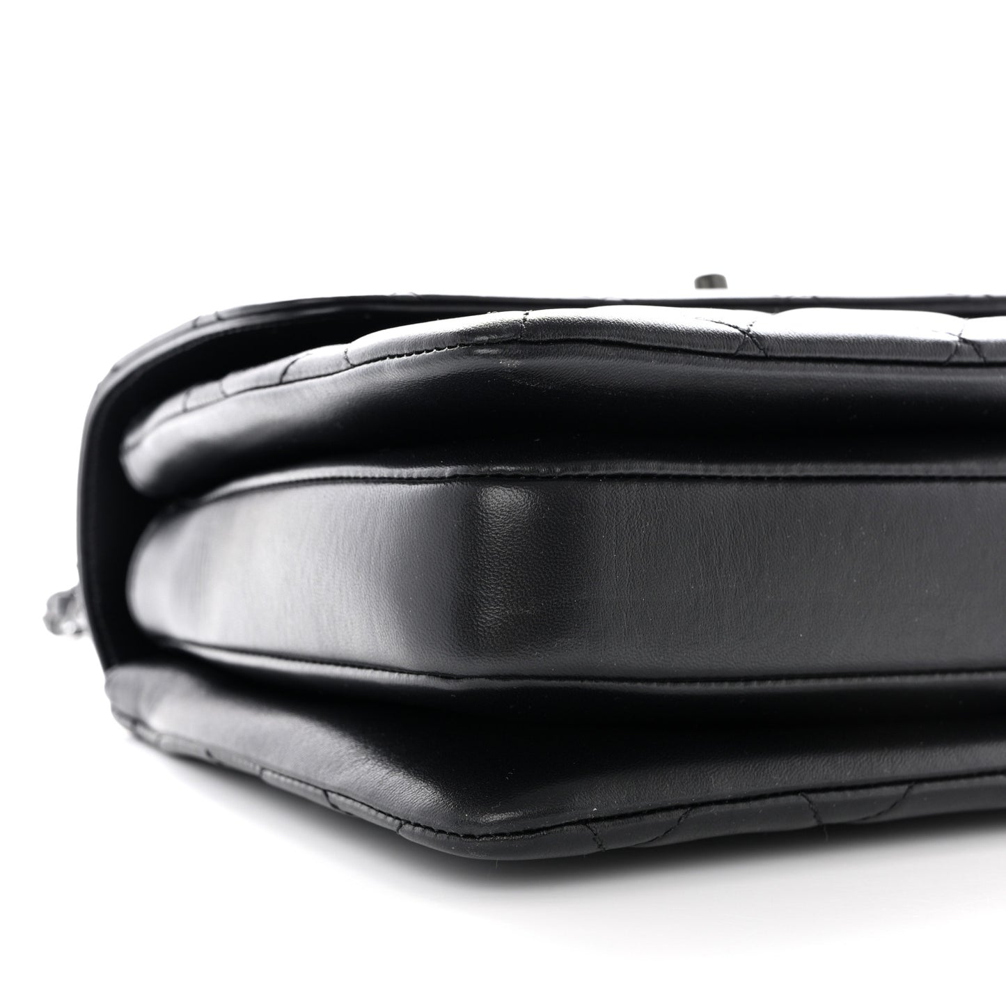 Lambskin Quilted Small Trendy CC Dual Handle Flap Bag So Black