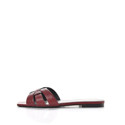 Saint Laurent Grain De Poudre Nu Pied 05 Slide Sandals 37 Cordovan 1 of 10