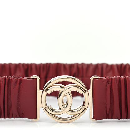 Chanel Lambskin CC Belt 75 30 Burgundy 5 of 8