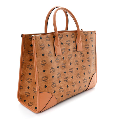 MCM Visetos X-Large Munchen Tote Cognac 3 of 9