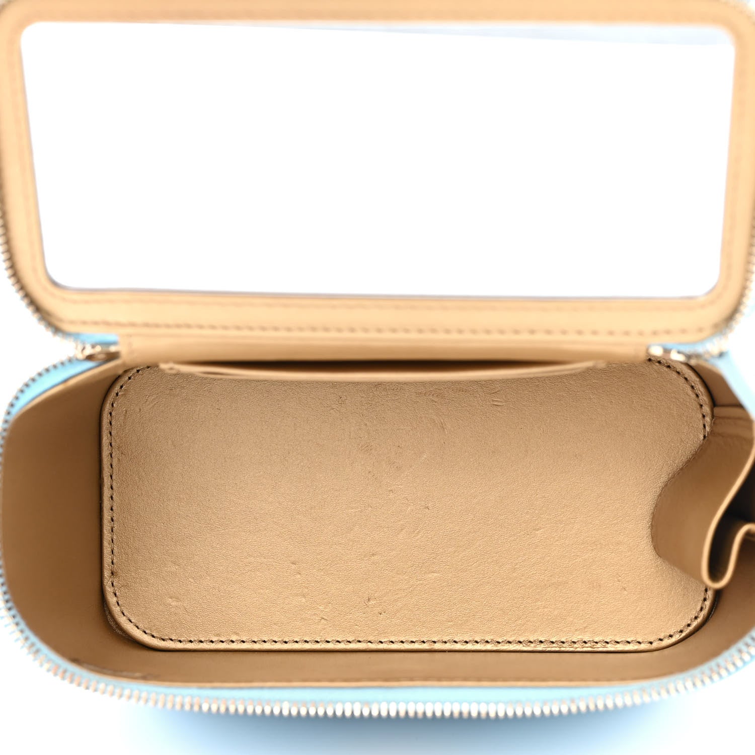 Chanel Lambskin Quilted Pearl Crush Small Vanity Case With Chain Light Blue 5 of 10