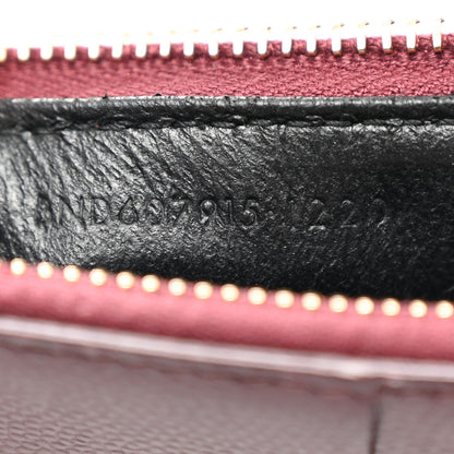 Saint Laurent Grain De Poudre Matelasse Chevron Monogram Fragments Zippered Card Case Rouge Legion 7 of 12