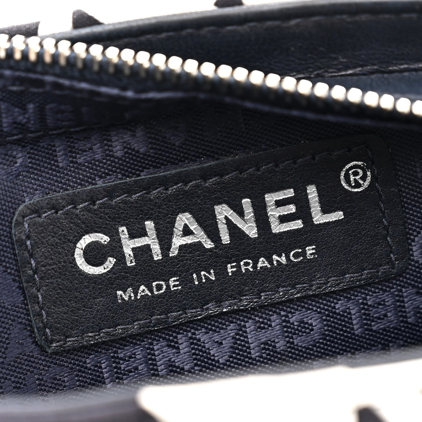 Lambskin Fabric Pleated Symbols Pochette Navy