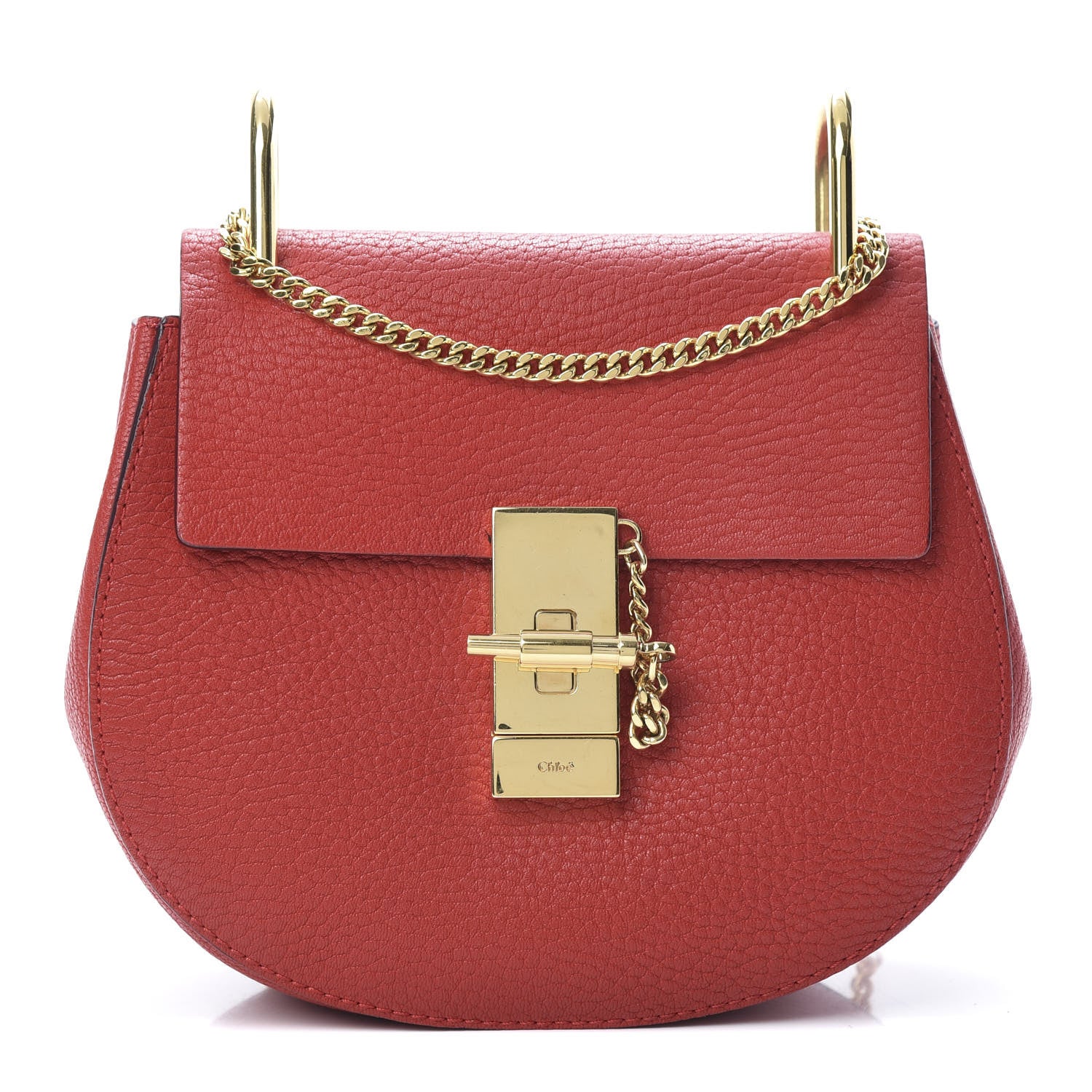 Chloe Grained Lambskin Drew Shoulder Bag Plaid Red 1 of 15