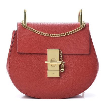 Chloe Grained Lambskin Drew Shoulder Bag Plaid Red 1 of 15