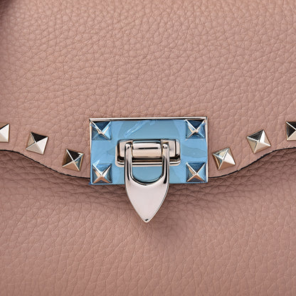 Valentino Garavani Pebbled Calfskin Medium Rockstud Flip Lock Crossbody Bag Skin Sorbet 9 of 9