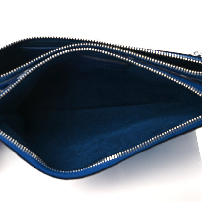 Louis Vuitton Monogram Giant Escale Double Zip Pochette Blue 5 of 10