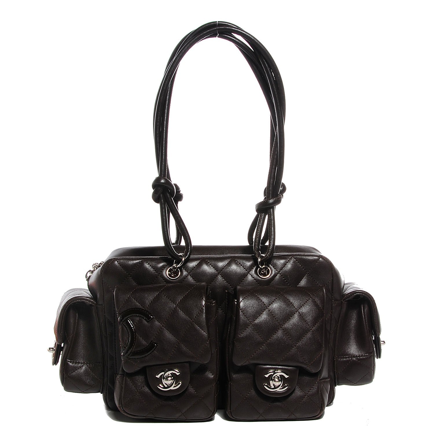 Chanel Calfskin Quilted Small Cambon Multipocket Reporter Brown 1 of 7