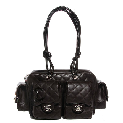 Chanel Calfskin Quilted Small Cambon Multipocket Reporter Brown 1 of 7