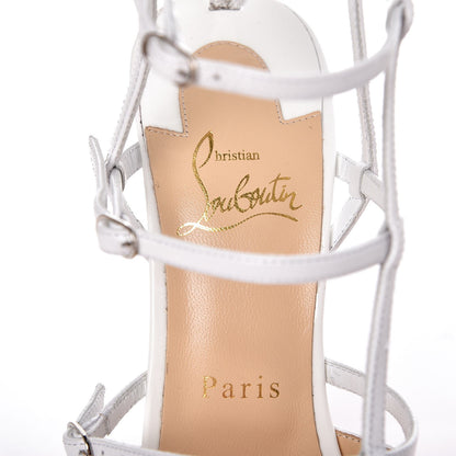 Christian Louboutin Kid Patent Scallop Kadreyana 100 Pumps 38.5 Latte 7 of 9