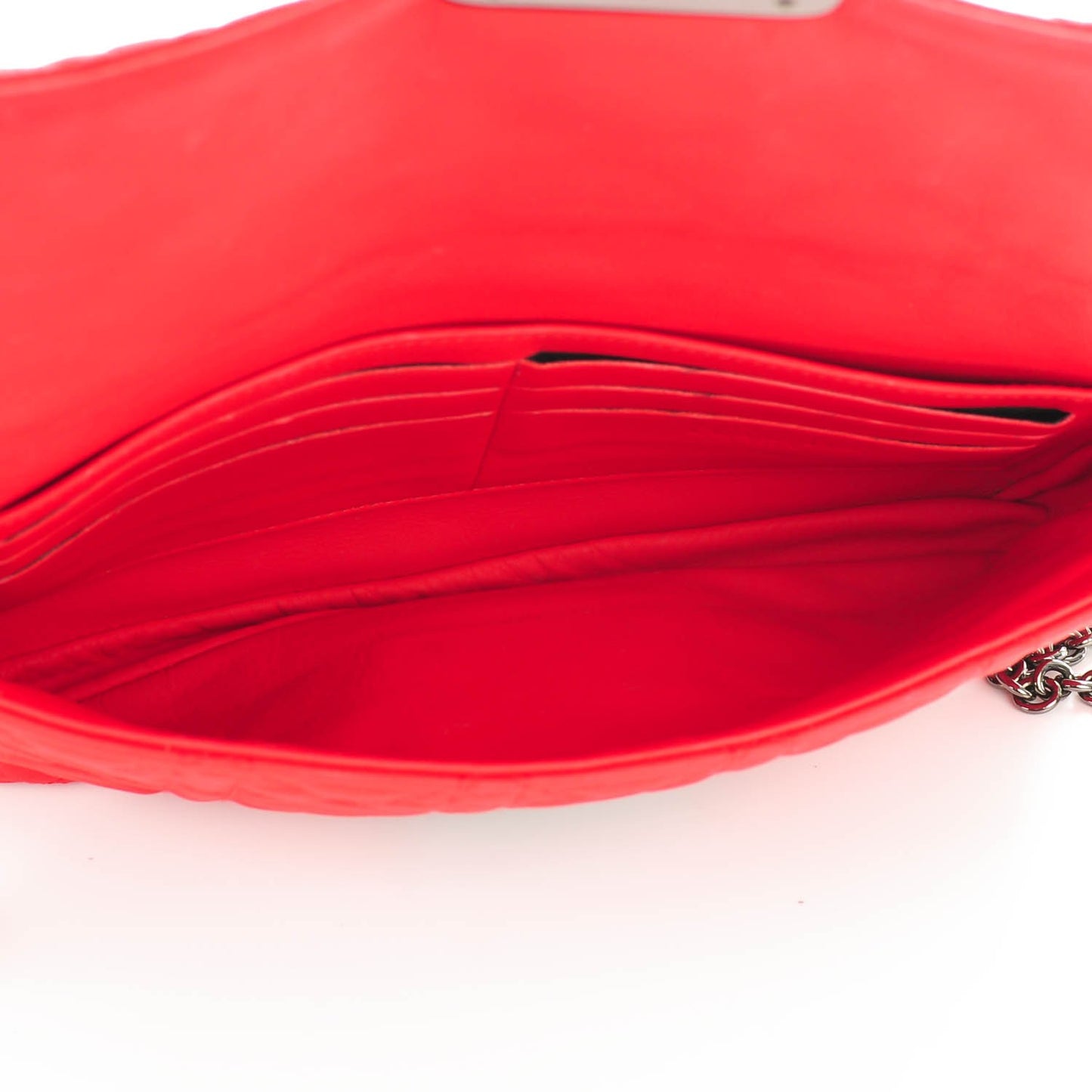 Calfskin Cannage New Lock Pouch Geranium
