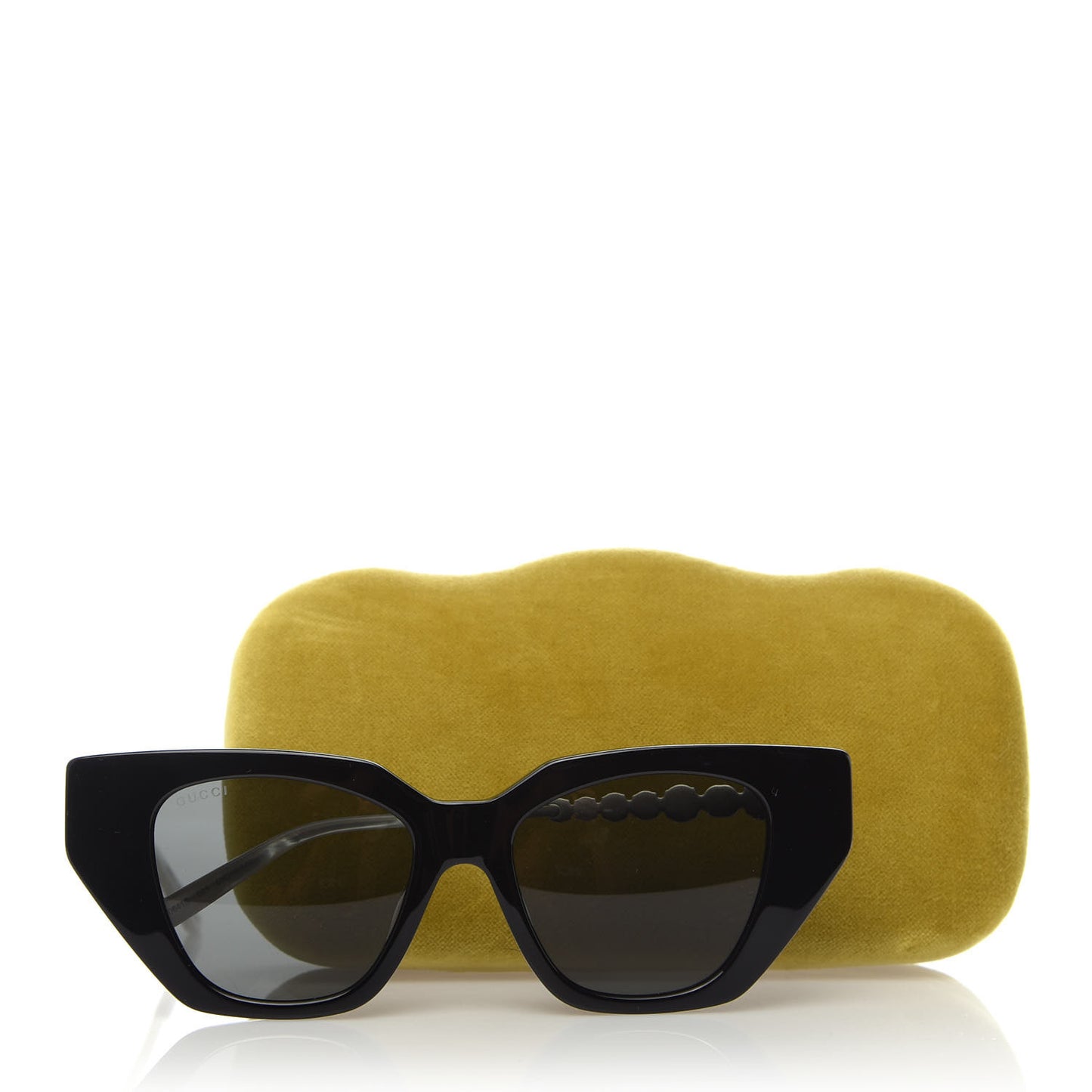 Acetate Crystal Embellished Cat Eye Sunglasses GG0641S Black