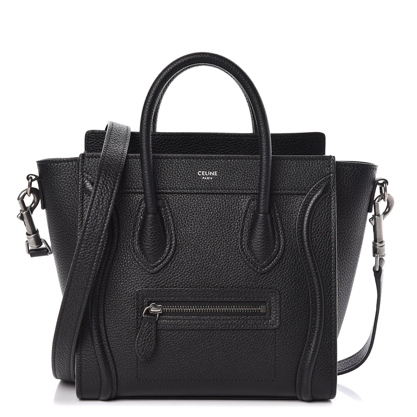 Drummed Calfskin Nano Luggage Black