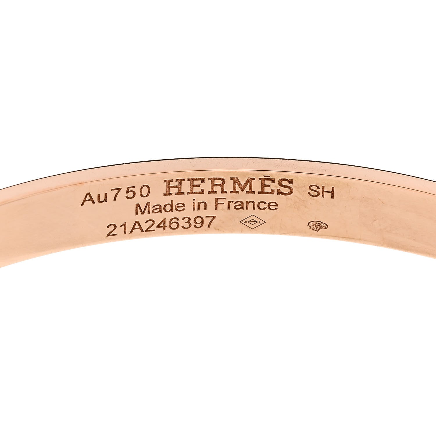 Hermes 18K Rose Gold Diamond PM H D'Ancre Bracelet SH 3 of 4