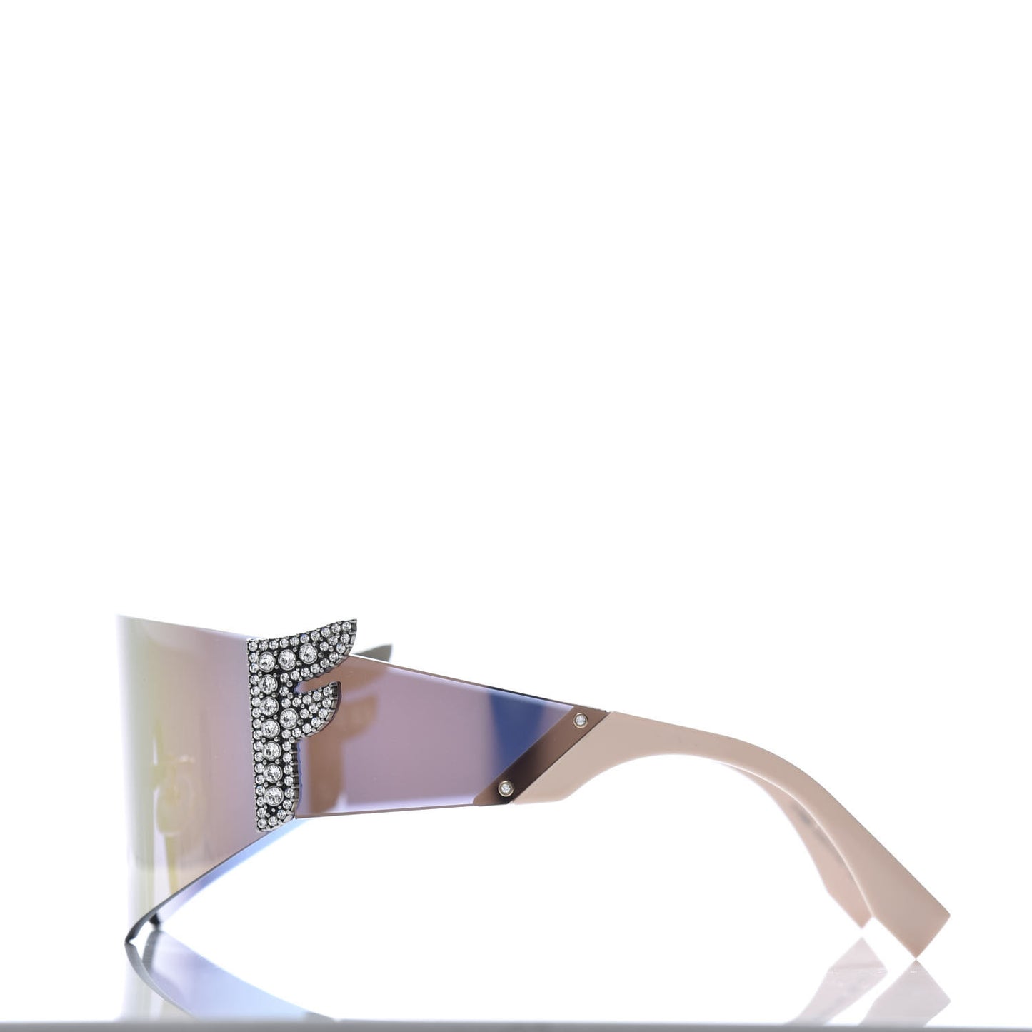 Mirrored Crystal Embellished FFreedom Shield Sunglasses FF 0382/S Pink
